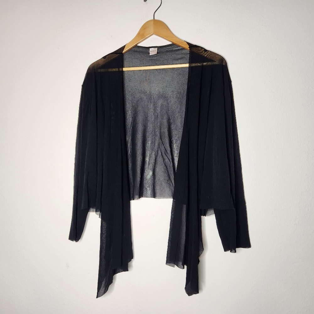 Sweet Pea Womens 3XL Black Nylon Lace Duster Kimono Cardigan
